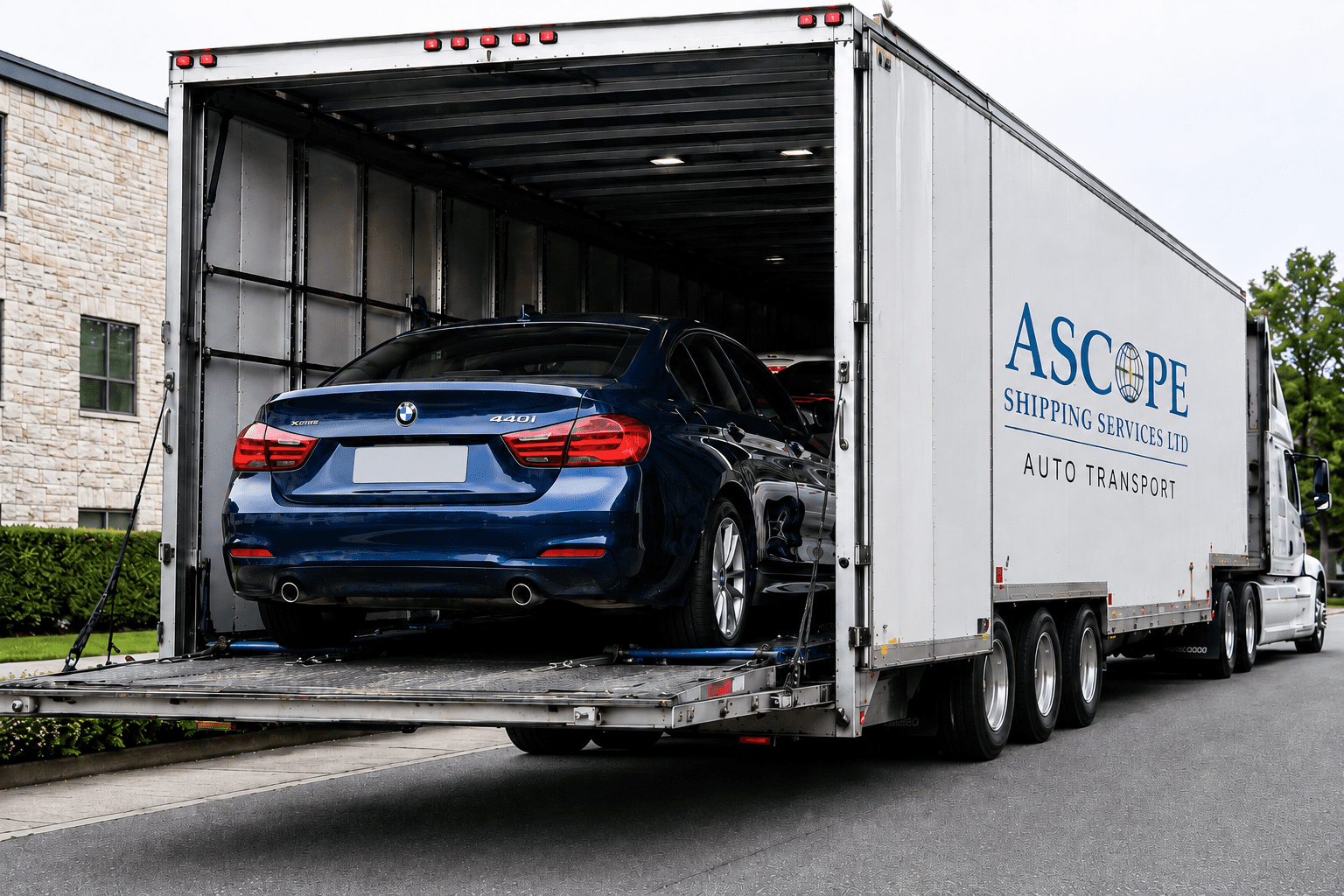 Enclosed car shipping in a sealed container from the UK